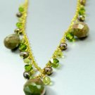 Green Crystals, Stones, & Pearls Necklace 1N2579083