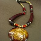 Wine Brown Wood Beads Long Necklace 1N0802397