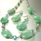 Natural Blue Stones  Swarovski Necklace Set 1N002545