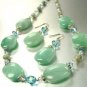 Natural Blue Stones  Swarovski Necklace Set 1N002545