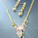 Gold Rhinestone Crystals Necklace Set 1N0010059