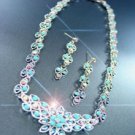 Turquoise Blue Crystals Necklace Set 1N11503