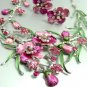 Pink Crystals Floral Necklace Set 1N226147