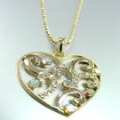 Clear AB Crystals Gold Heart Necklace 1N399122