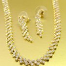 Gold Rhinestone Crystals Necklace Set 1N4001945