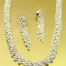 Silver Rhinestone Crystals Necklace Set 1N4001945