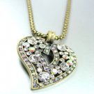 Clear Crystals Gold Heart Mesh Necklace 1N4001994