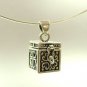 Sterling Silver Etched Prayer Box Necklace 1n0090425