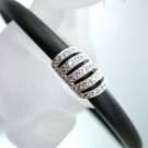 Sterling Silver Crystals Black Necklace 1N009887