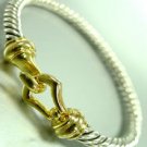 Sterling Silver Cable Gold Buckle Bracelet 1B009126