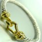Sterling Silver Cable Gold Buckle Bracelet 1B009126