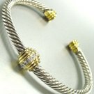 Sterling Silver Cable Crystals Bracelet 1B009179