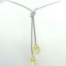 Sterling Silver Yellow CZ Crystal Necklace 1N009211