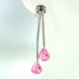 Sterling Silver Pink CZ Crystals Earrings E009211