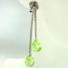 Sterling Silver Green CZ Crystals Earrings 1E009211