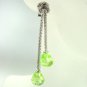 Sterling Silver Green CZ Crystals Earrings 1E009211