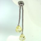 Sterling Silver Yellow CZ Crystal Earrings 1E009211