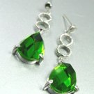 Green Crystals Sterling Silver Earrings  1E4007079