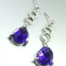 Purple Crystals Sterling Silver Earrings 1E4007079