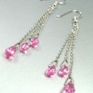 Pink Crystals Sterling Silver Earrings 1E4007063