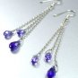 Purple Crystals Sterling Silver Earrings 1E4007063