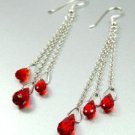 Red Crystals Sterling Silver Earrings 1E4007063