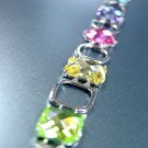 Multi CZ Crystals Sterling Silver Bracelet 1B400720