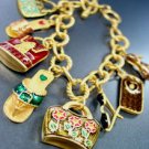 Mat Gold Colorful Charms Bracelet 1B2384057