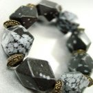 Natural Grey Black Stones Bracelet 1B0385232