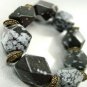 Natural Grey Black Stones Bracelet 1B0385232