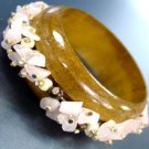 Natural Pink Rose Stones Wood Bangle 1B1130279