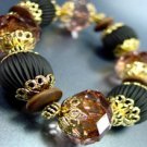 Brown Lucite Beads Stretch Bracelet 1B0386306