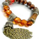 Natural Carved Beads Tassel Bracelet 1B067123D