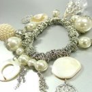Silver Pearls Shells Beads Bracelet 1B0679374