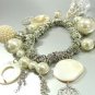 Silver Pearls Shells Beads Bracelet 1B0679374