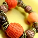 Orange Cord Beads Stretch Bracelet 1B1083662