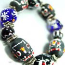 Black Painted Beads Stretch Bracelet 1B11479