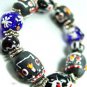 Black Painted Beads Stretch Bracelet 1B11479