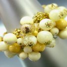 Beige Lucite Gold Beads Toggle Bracelet 1B1255225