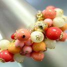 Pink Lucite Gold Beads Toggle Bracelet 1B1255225