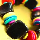 Colorful Black Wood Beads Bracelet 1B138770
