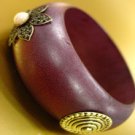 Natural Wood Marble Studs Bangle Bracelet 1B2576624