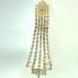Gold Rhinestone Crystals Dangle Earrings Clip On 1E4004280