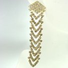 Gold Rhinestone Crystals Dangle Earrings 1E4004295