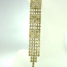 Gold Rhinestone Crystals Dangle Earrings 1E4004309