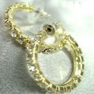 Gold Crystals 1 Inch Hoop Earrings 1E400439