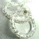Silver Crystals 1 Inch Hoop Earrings 1E400439