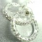 Silver Crystals 1 Inch Hoop Earrings 1E400439