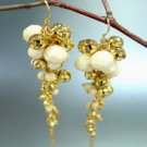 Creme Gold Beads Dangle Earrings 1E1258508