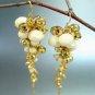Creme Gold Beads Dangle Earrings 1E1258508
